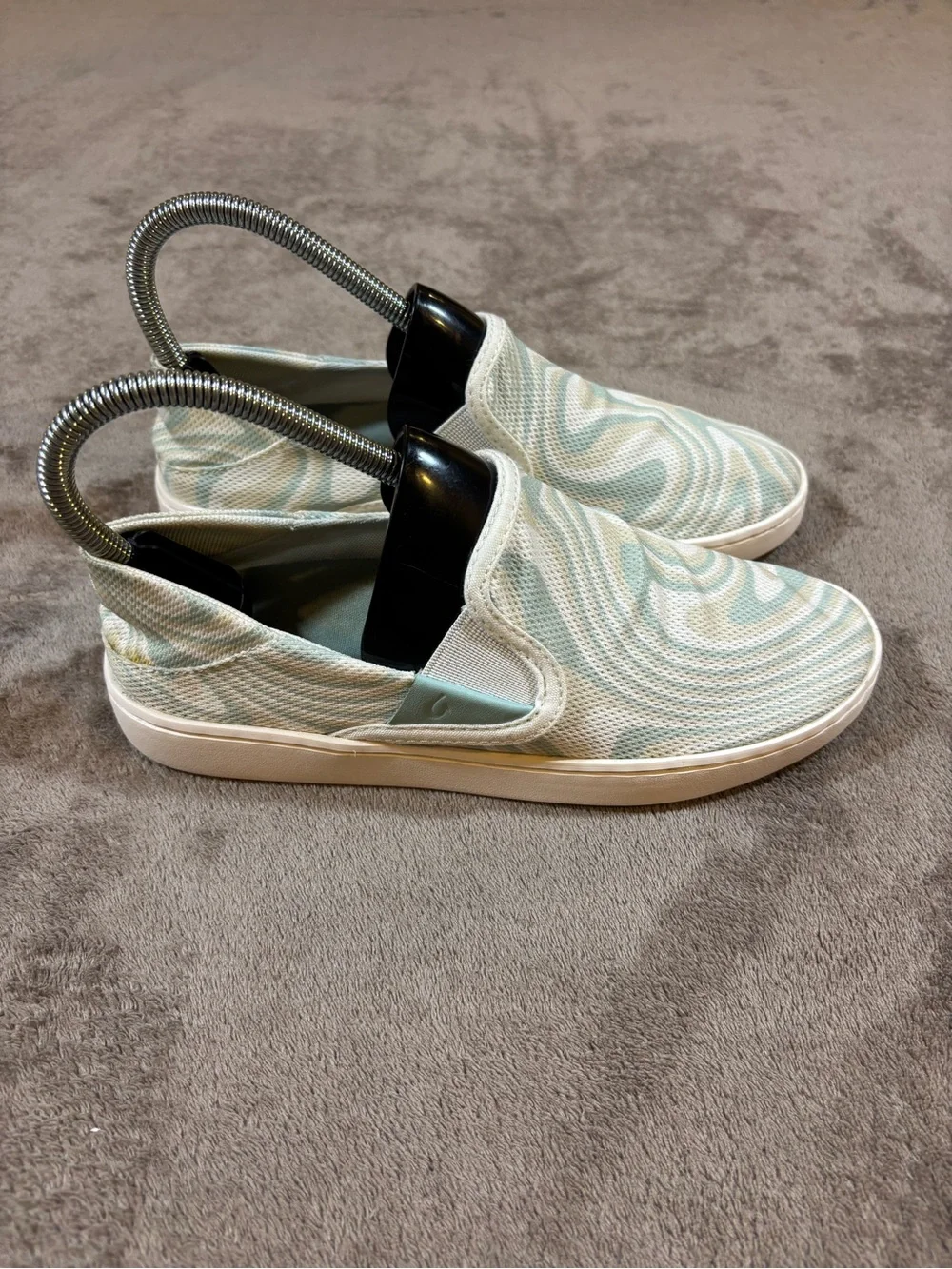 OluKai Pehuea Slip-On Sneakers in Light Blue Swirl Womens 6